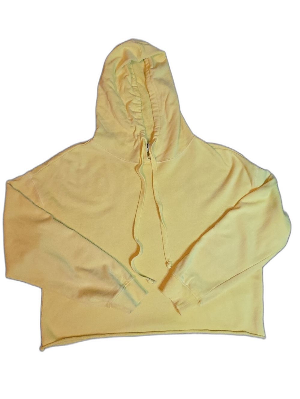 Z Supply Yellow Cropped Hooded Sweatshirt - 100% Cotton